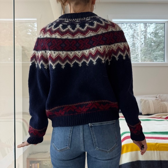 Vintage Wool and Mohair fair isle sweater s-medium fairisle - Picture 6 of 13